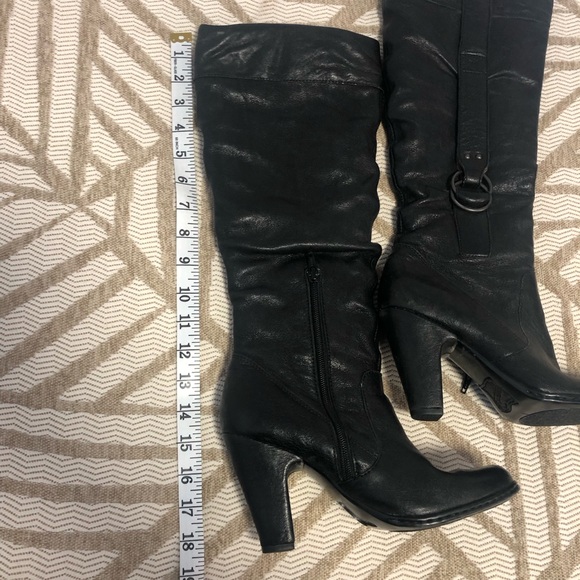 BORN Tall Pull-on Black Leather Boots - Picture 12 of 16